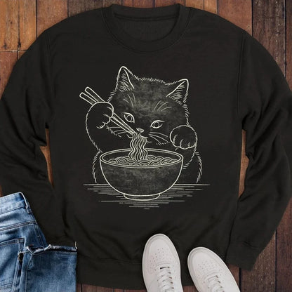 Ramen Meow Sweatshirt S / Black 23184089761928301255 Sweatshirt