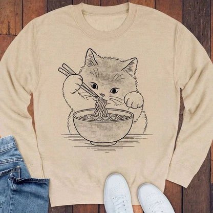 Ramen Meow Sweatshirt S / Sand 31478845253573295832 Sweatshirt