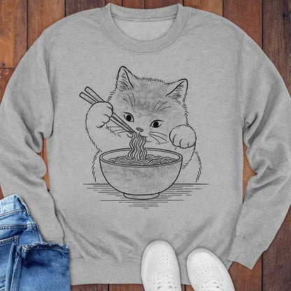 Ramen Meow Sweatshirt S / Sport Grey 19788606490883129202 Sweatshirt