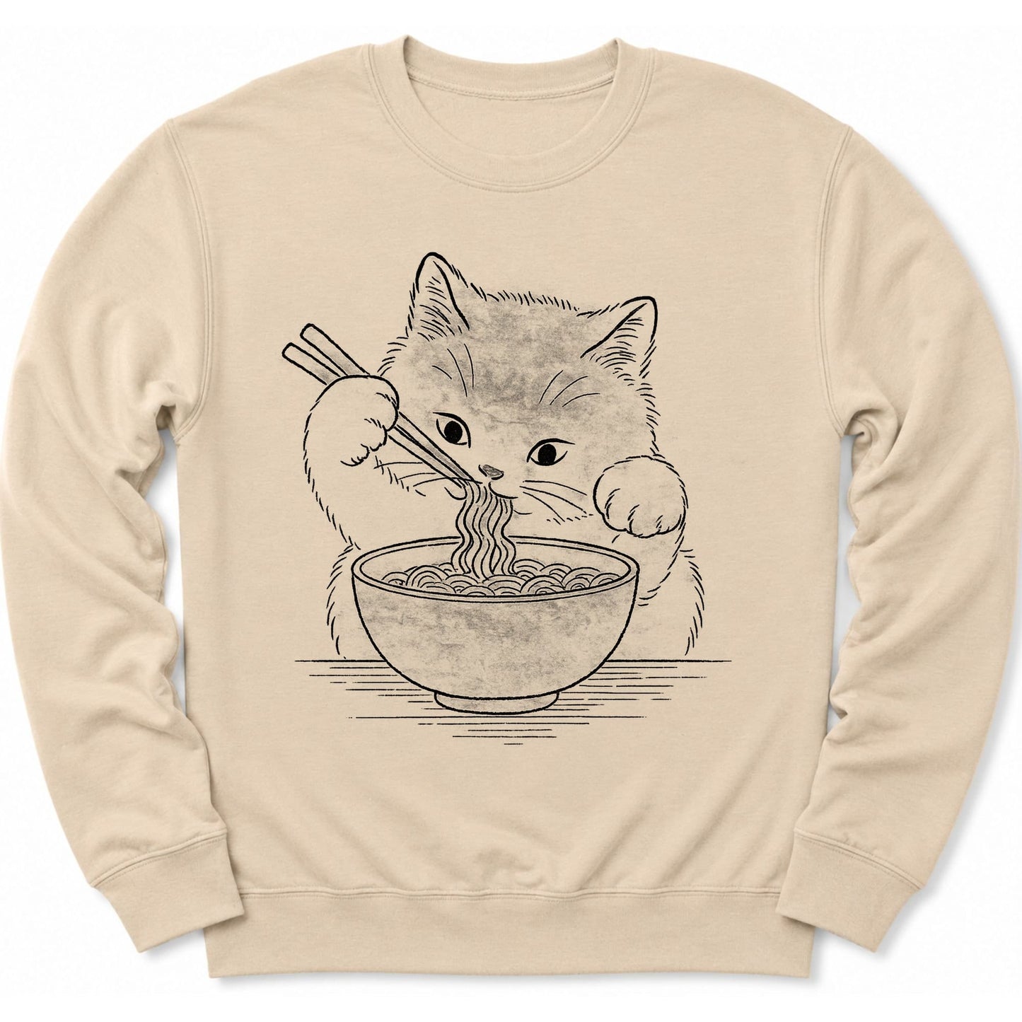 Ramen Meow Sweatshirt Sand / S 31478845253573295832 Sweatshirt