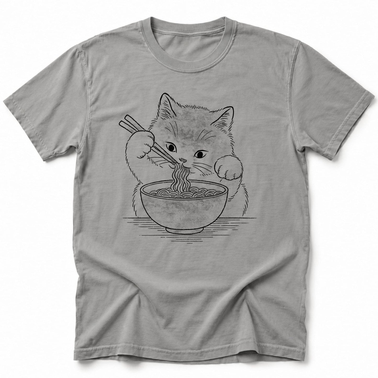 Ramen Meow T-Shirt Grey / S 25389492476295100279 T-Shirt