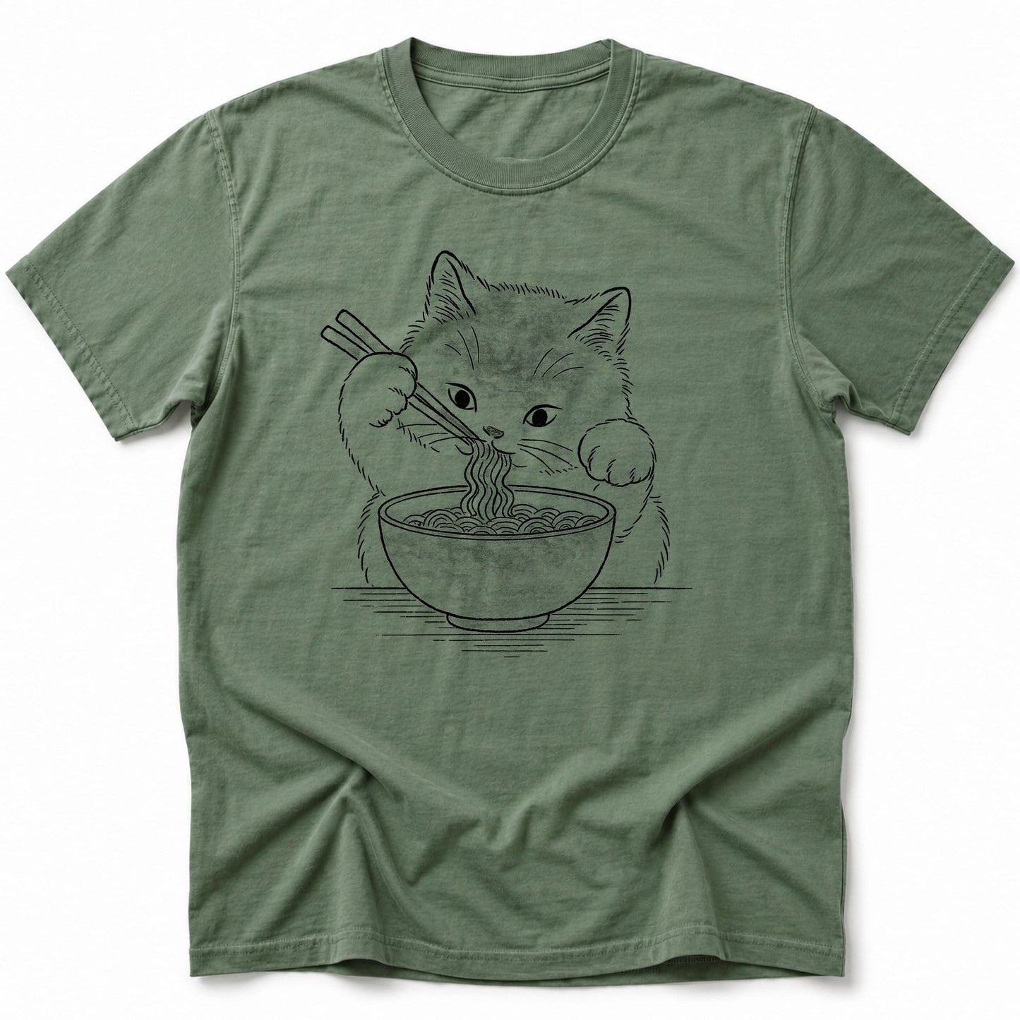 Ramen Meow T-Shirt Moss / S 33354019072291112318 T-Shirt