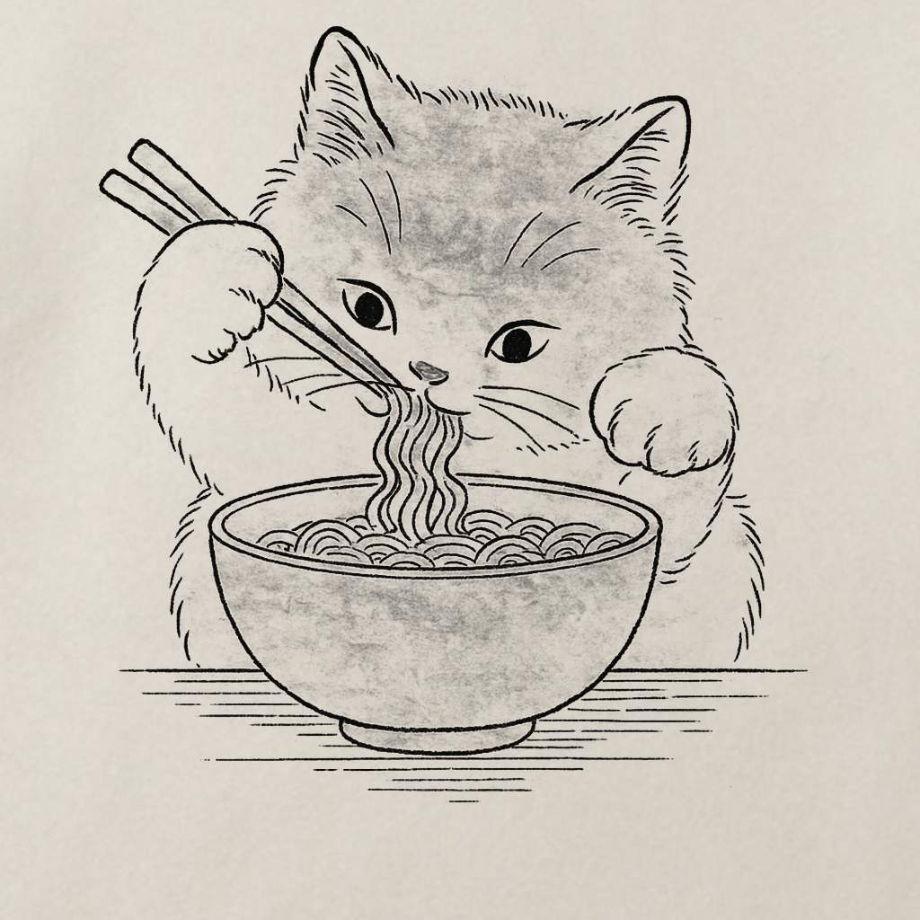 Ramen Meow T-Shirt T-Shirt