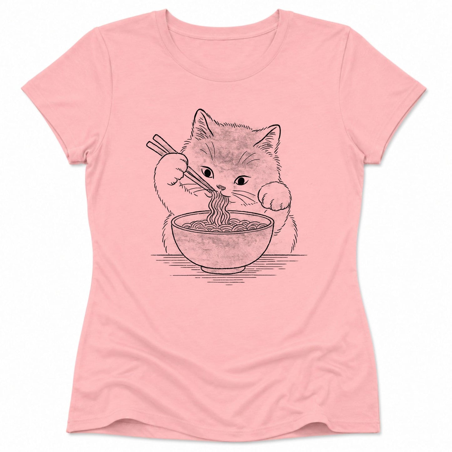 Ramen Meow Womens Tee Pink / S 86231959481433781199 T-Shirt