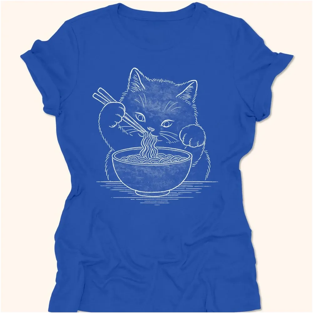 Ramen Meow Womens Tee True Royal / S 27338220633627878338 T-Shirt