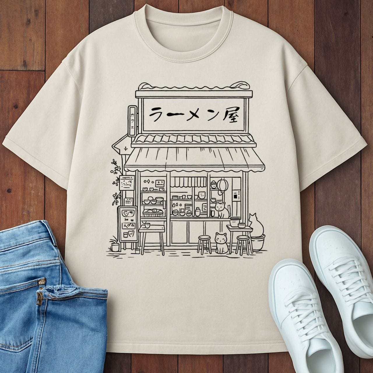 Ramen Shop T-Shirt  – Softest Cat Tee on Earth Ivory / S 13913917718699079120 T-Shirt