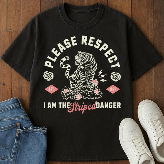 Respect Striped Danger T-Shirt Black / S 88038138575768886664 T-Shirt