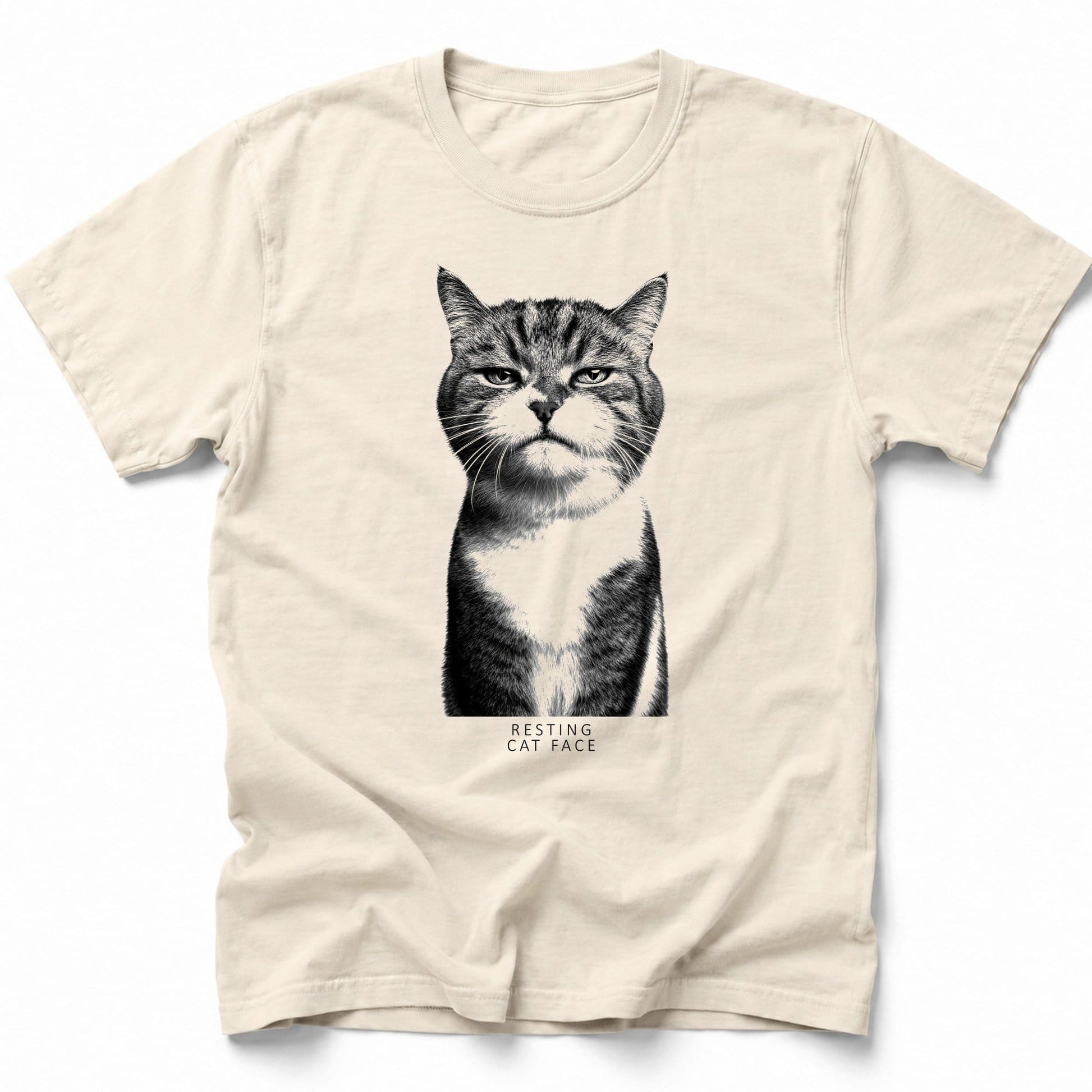Resting Cat Face T-Shirt Ivory / S 14587408828132550253 T-Shirt