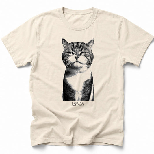 Resting Cat Face T-Shirt Ivory / S 14587408828132550253 T-Shirt