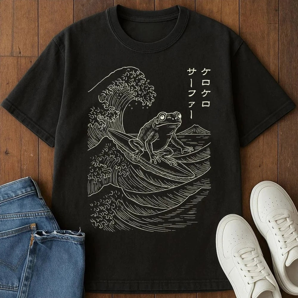 Ribbit Surfer T-Shirt Black / S 63792755393360383057 T-Shirt