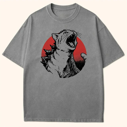 Rising Kyattojira Meow T-Shirt Grey / S 27139909493006718429 T-Shirt