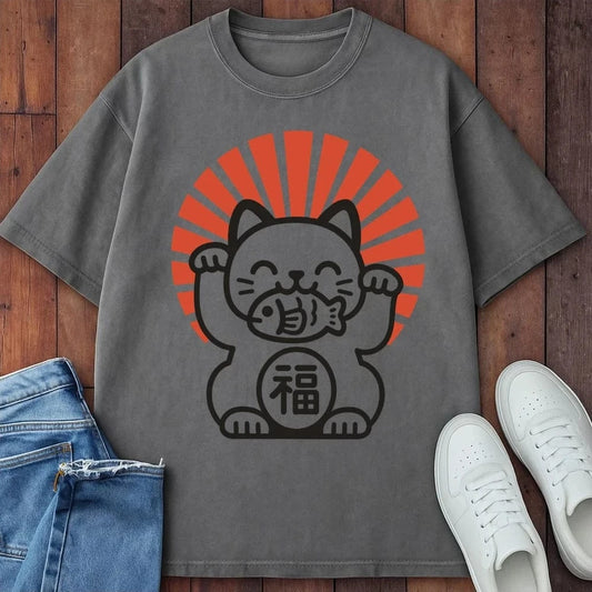 Rising Maneki T-Shirt Grey / S 10212315034282909149 T-Shirt
