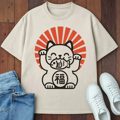 Rising Maneki T-Shirt Ivory / S 11226439648608197554 T-Shirt