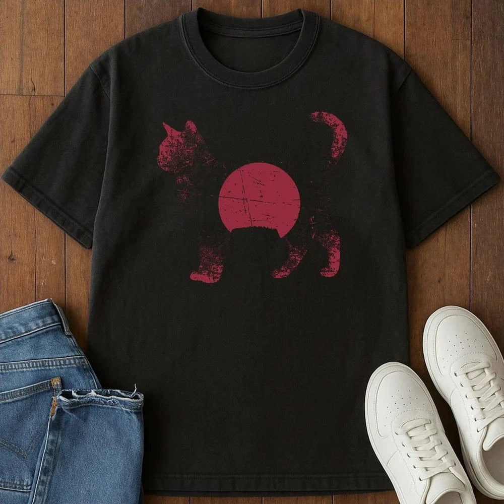 Rising Sun Cat T-Shirt Black / S 26504765147842172402 T-Shirt