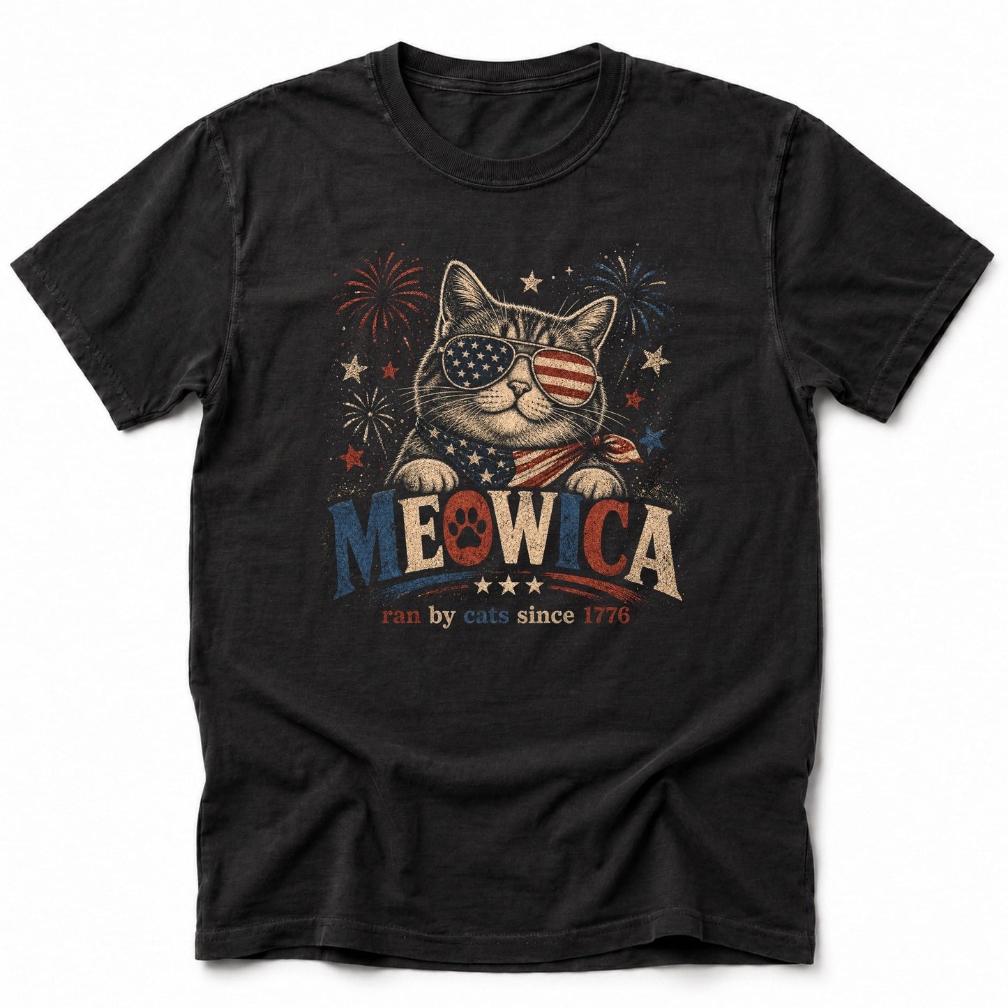 Run By Cats 1776 T-Shirt Black / S 95216316933810729787 T-Shirt