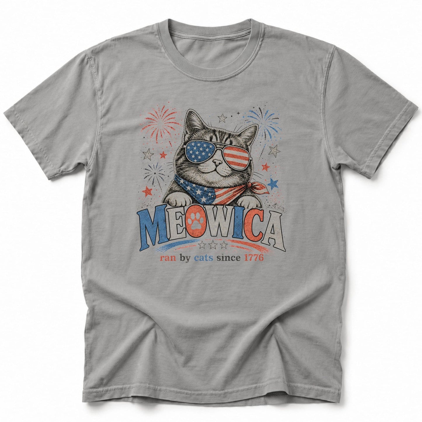 Run By Cats 1776 T-Shirt Grey / S 10995797330424917149 T-Shirt