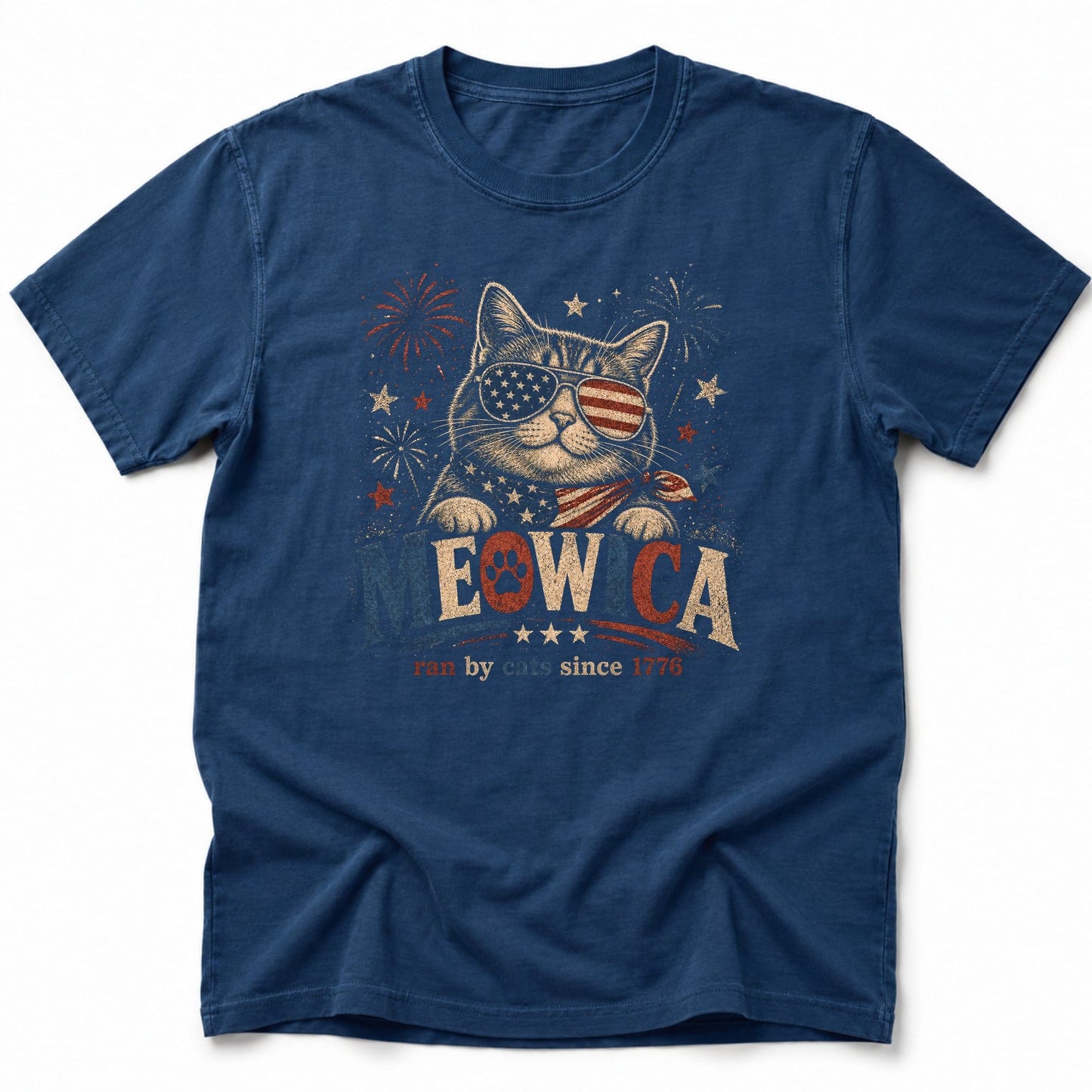 Run By Cats 1776 T-Shirt Navy / S 44352533040926886063 T-Shirt
