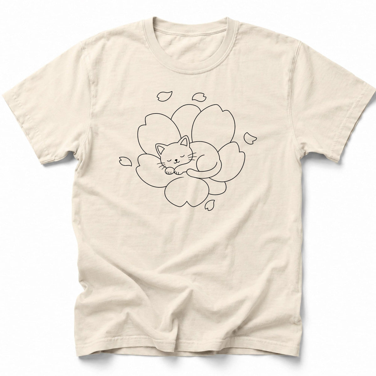 Sakura Cat T-Shirt Ivory / S 24949995349426652064 T-Shirt