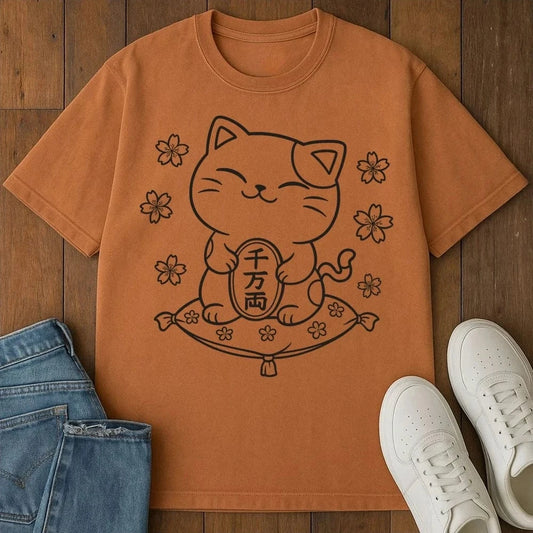 Sakura Fortune Cat T-Shirt Yam / S 22718799673708265526 T-Shirt