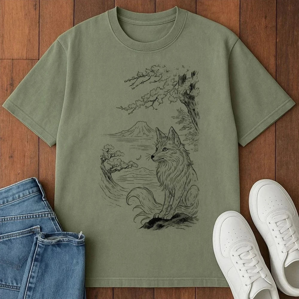 Sakura Fox T-Shirt Moss / S 73601602134407290549 T-Shirt