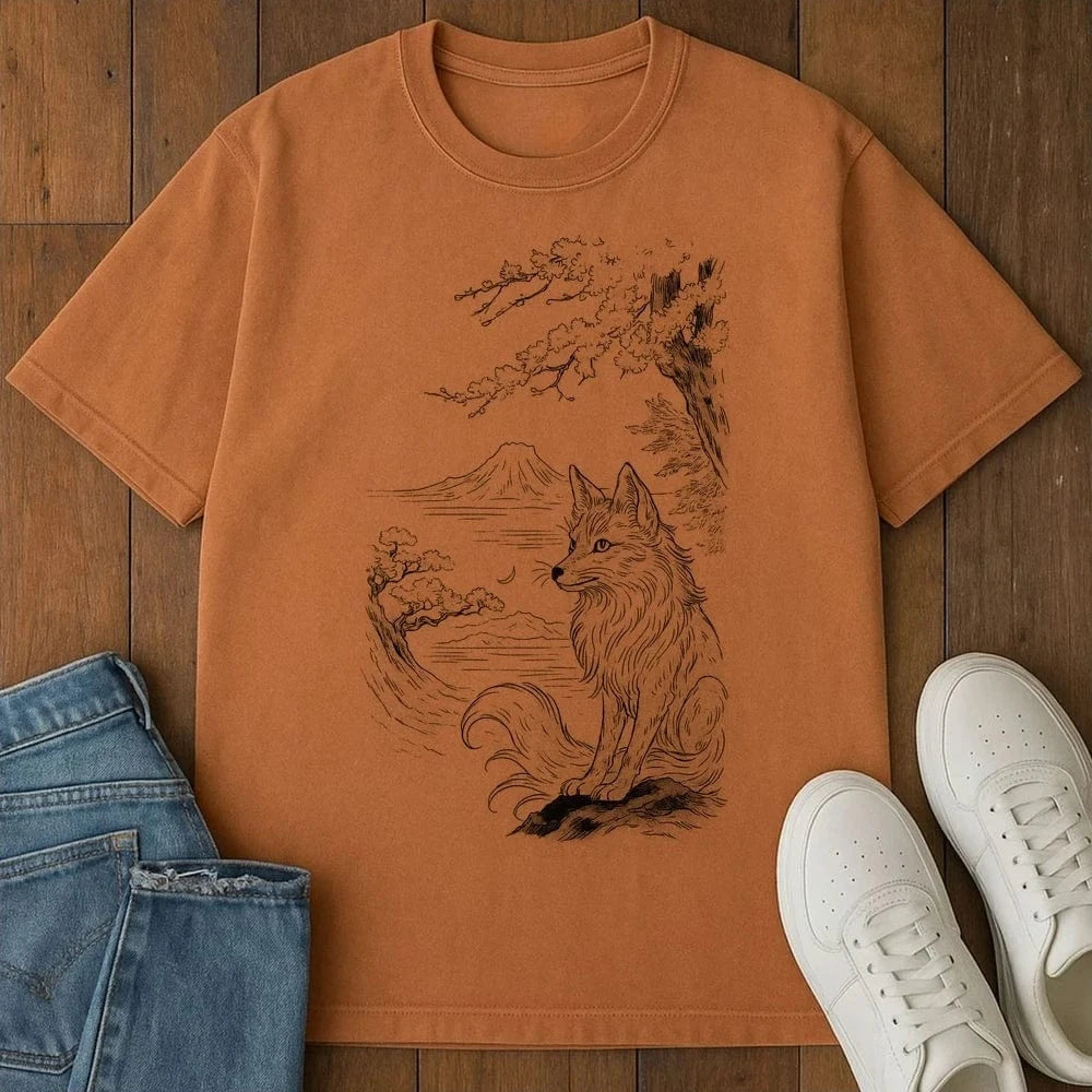 Sakura Fox T-Shirt Yam / S 33538461208170317467 T-Shirt