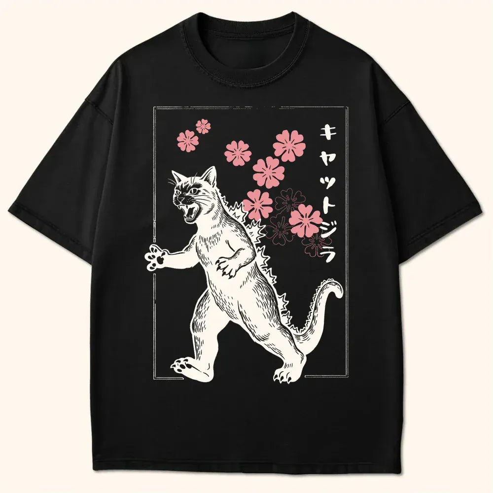 Sakura Kyattojira T-Shirt Black / S 14796958556891532426 T-Shirt