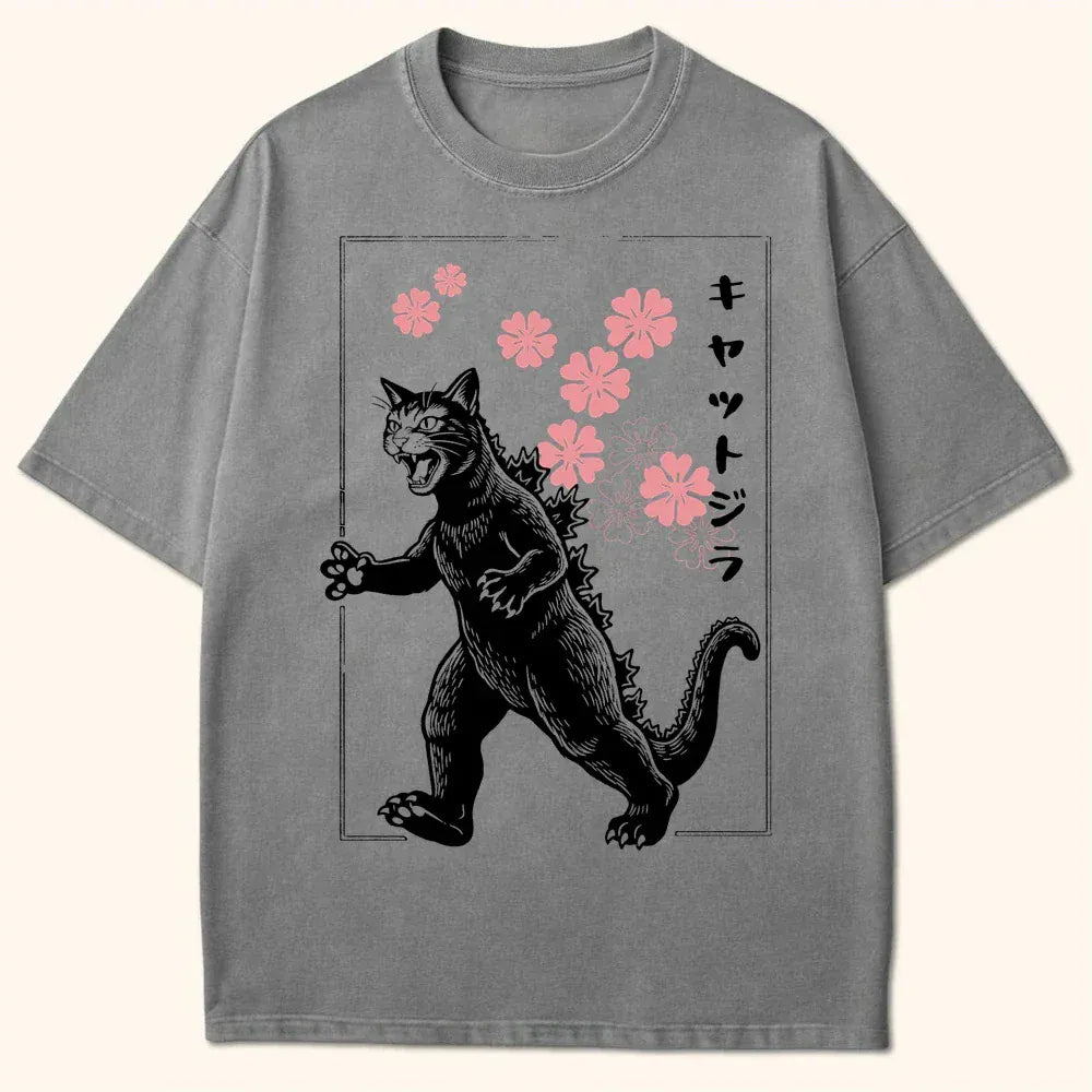 Sakura Kyattojira T-Shirt Grey / S 50784895532207171770 T-Shirt