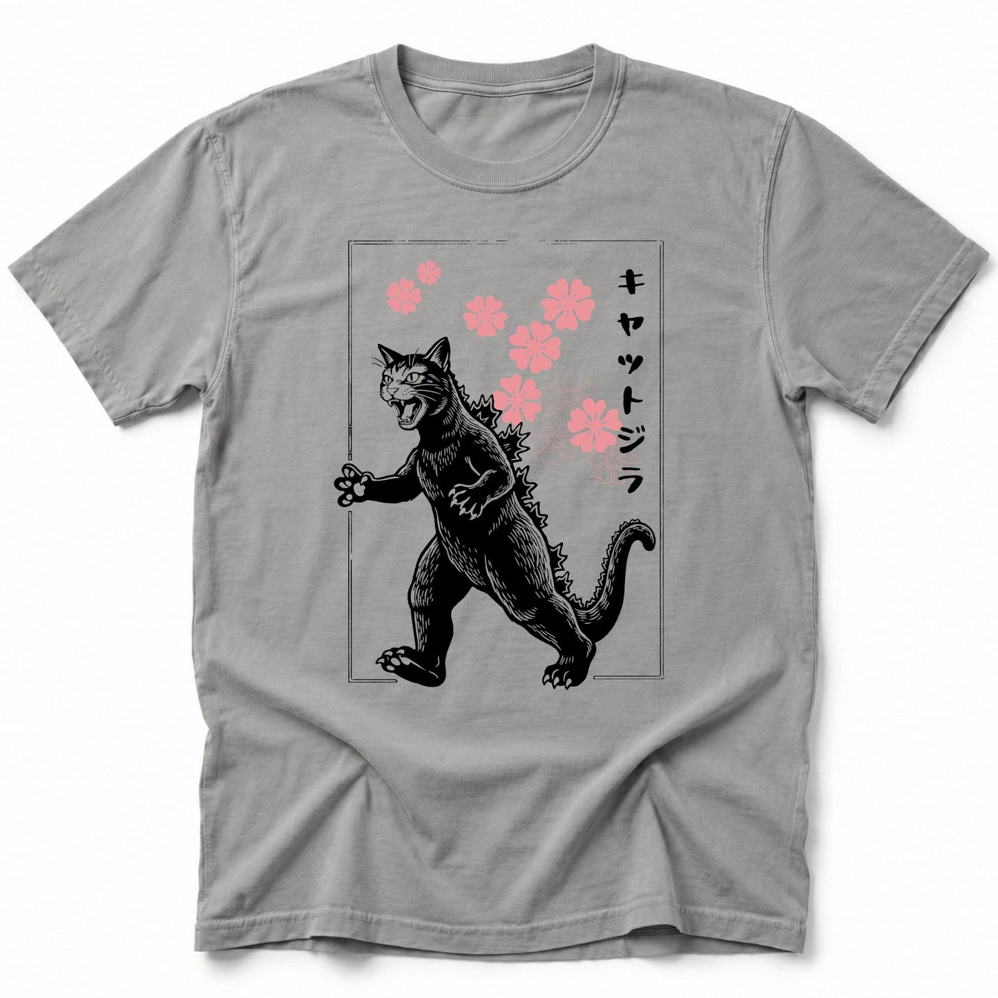 Sakura Kyattojira T-Shirt Grey / S 50784895532207171770 T-Shirt