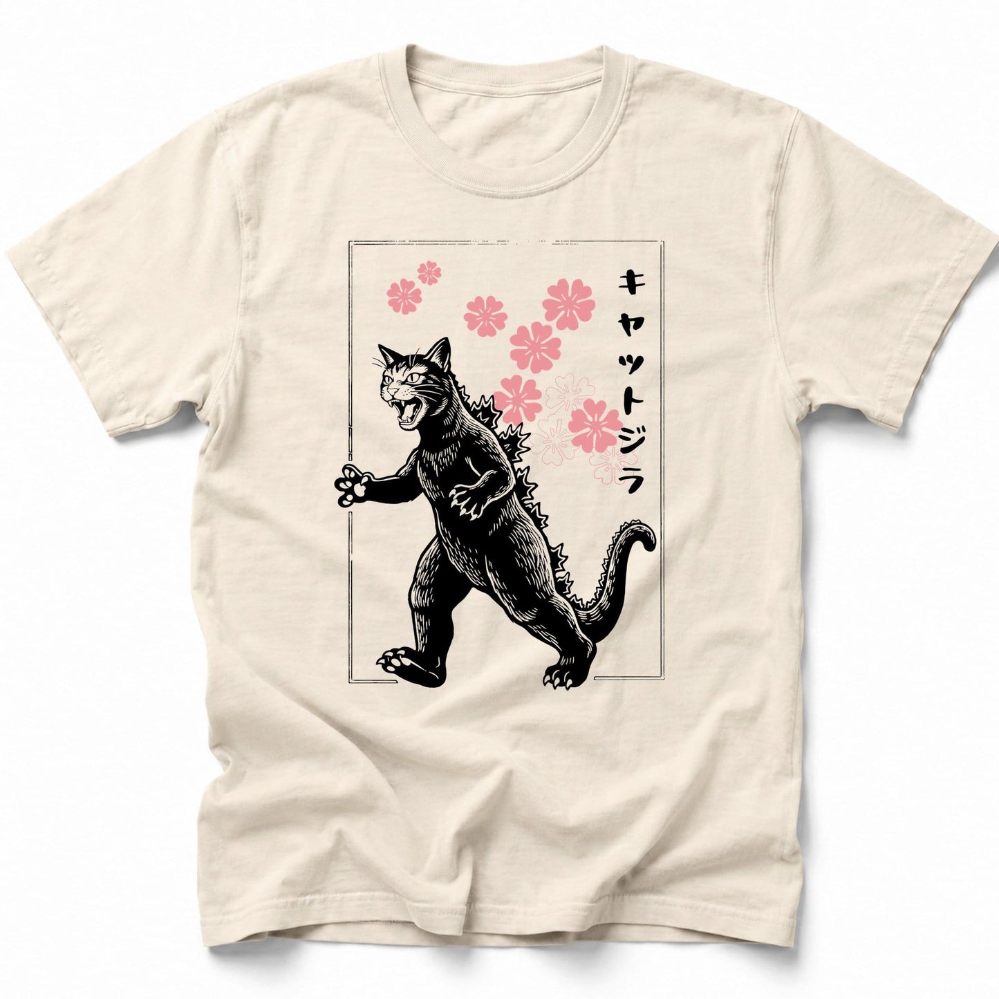 Sakura Kyattojira T-Shirt Ivory / S 10123942211355661893 T-Shirt