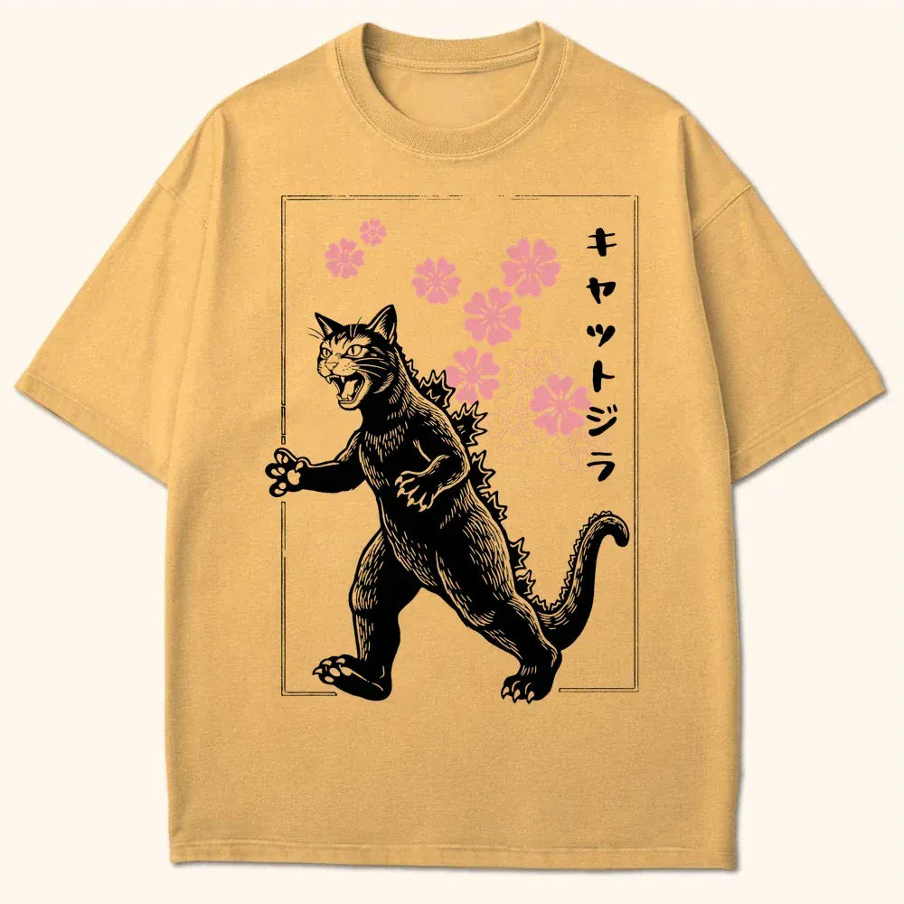 Sakura Kyattojira T-Shirt Mustard / S 26416379485775517337 T-Shirt