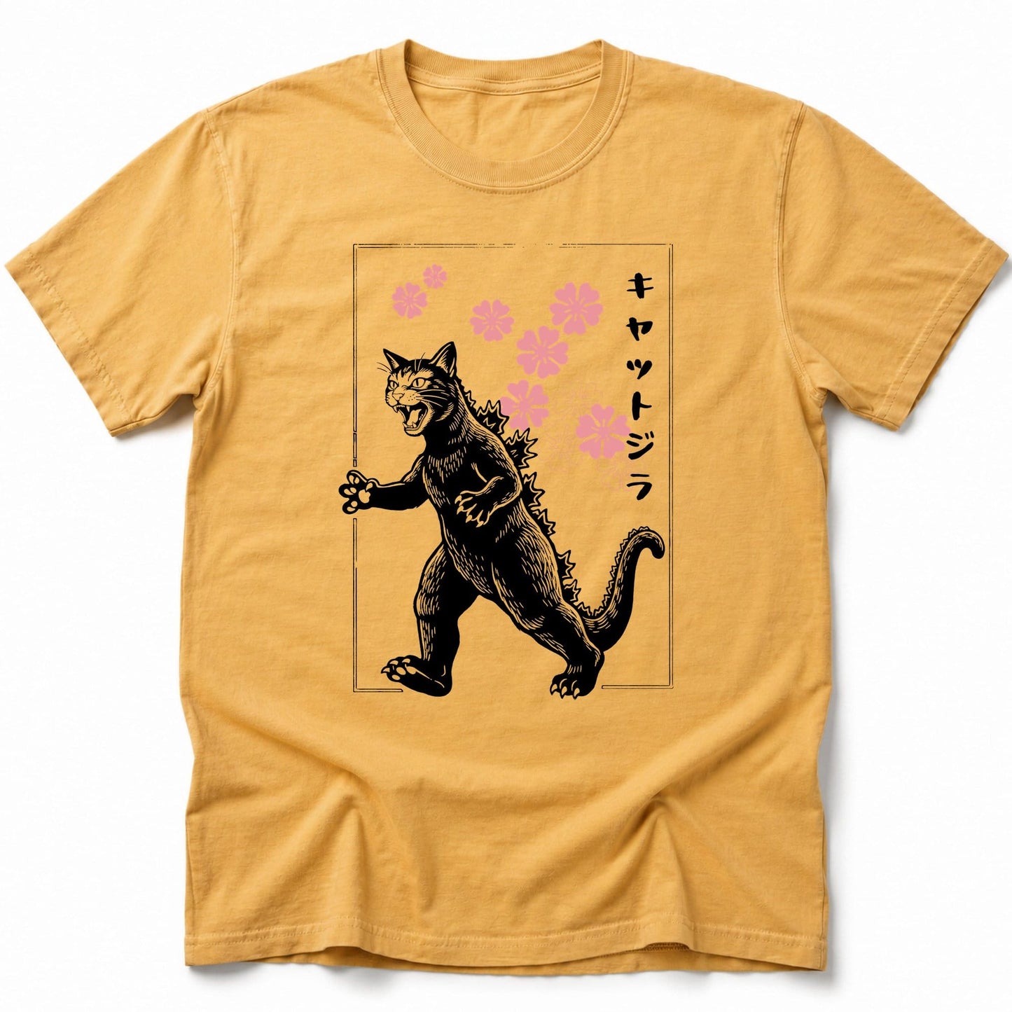 Sakura Kyattojira T-Shirt Mustard / S 26416379485775517337 T-Shirt