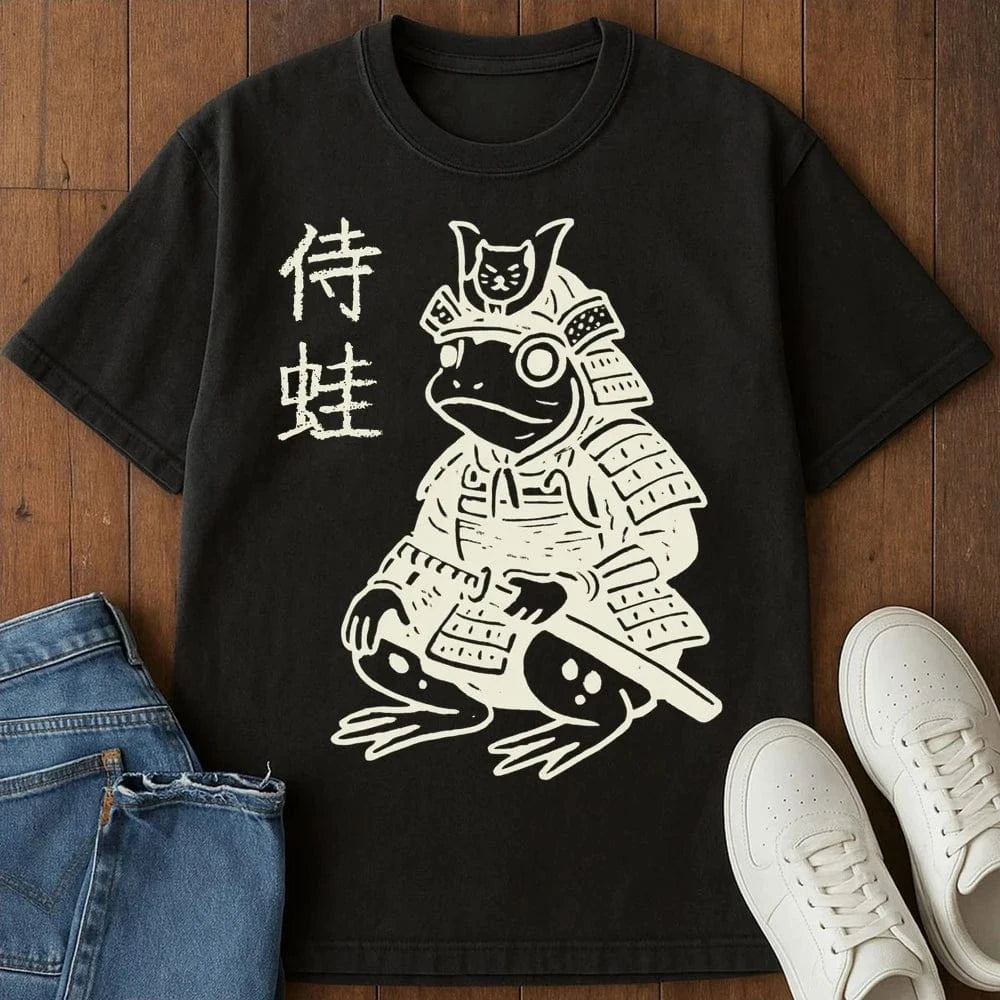Samurai Frog T-Shirt Black / S 19700297646960104409 T-Shirt