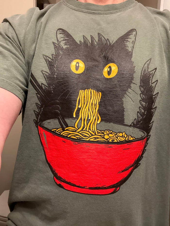 Derek C.'s Kyattojira's Fav Ramen tee up close