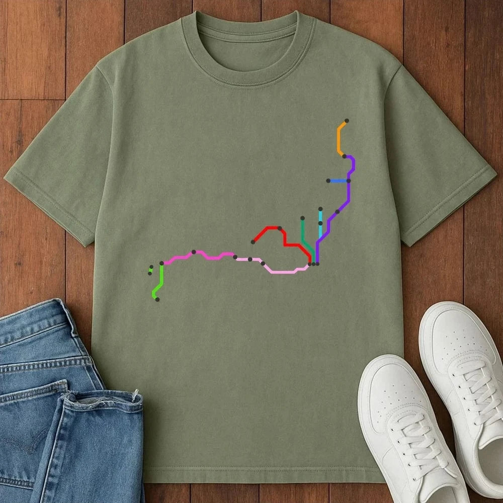 Shinkansen Line T-Shirt Moss / S 18485960380199991179 T-Shirt