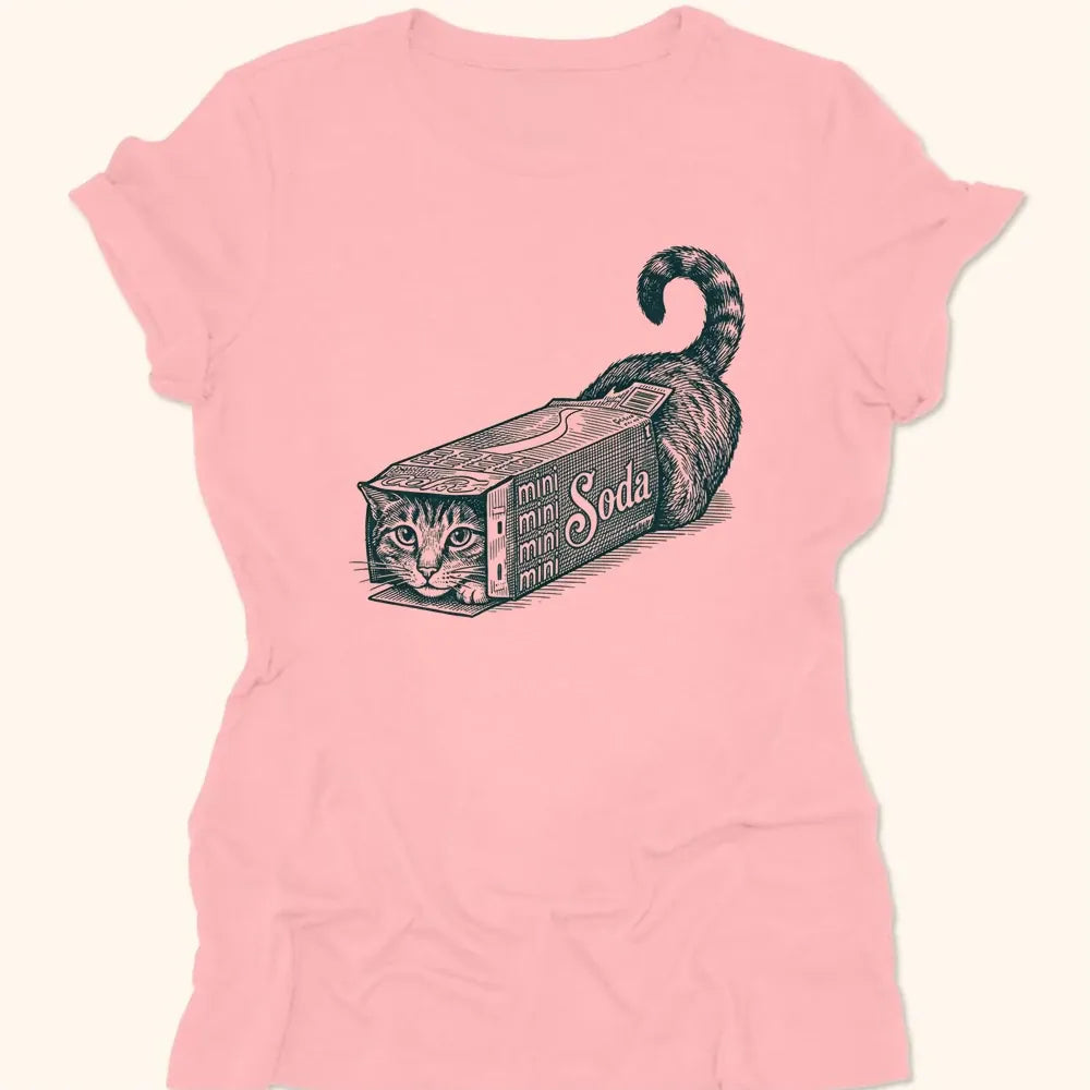 Soda Box Cat Womens Tee Pink / S 29523833092478757430 T-Shirt