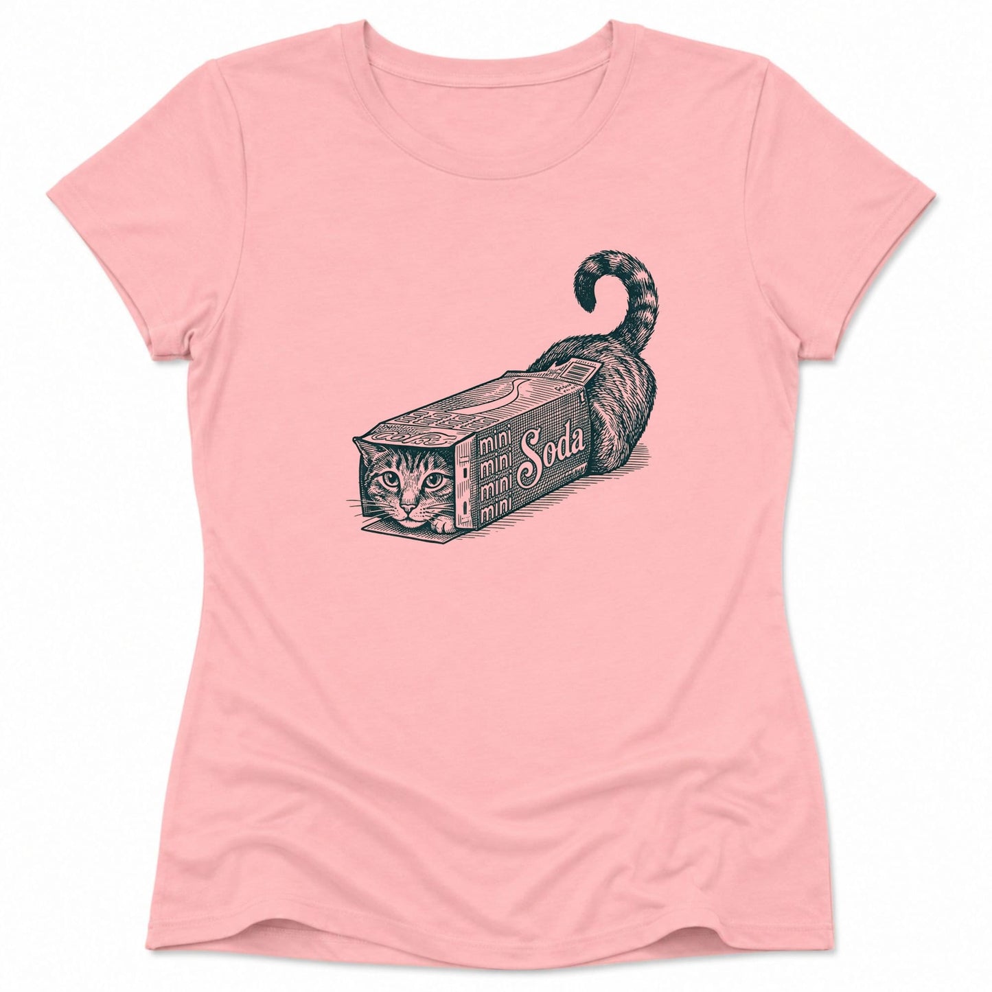 Soda Box Cat Womens Tee Pink / S 29523833092478757430 T-Shirt