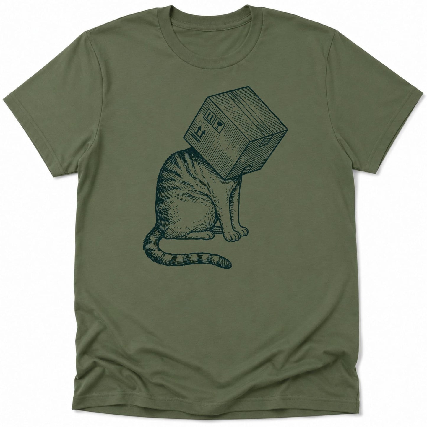 Space Ready Cat Box Everyday Softstyle Tee Military Green / S 32948064293583366542 T-Shirt