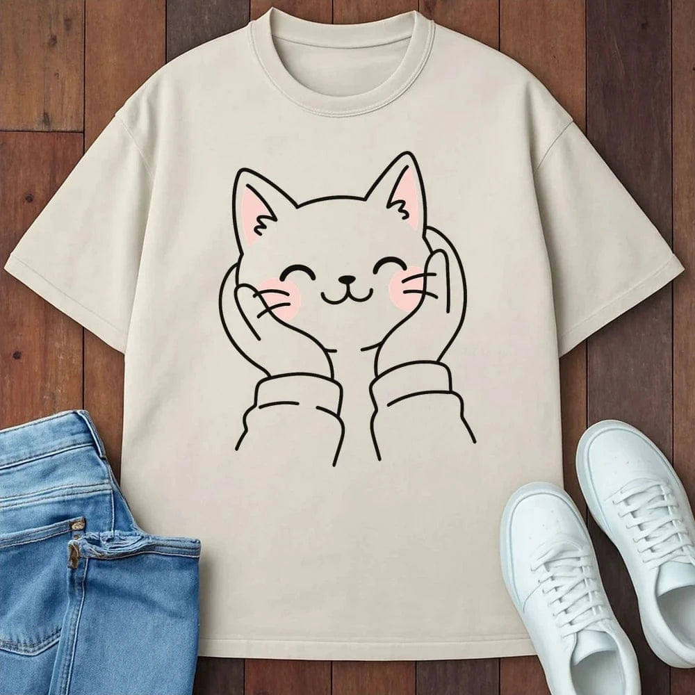 Squish Cat T-Shirt Ivory / S 69436271215779036456 T-Shirt