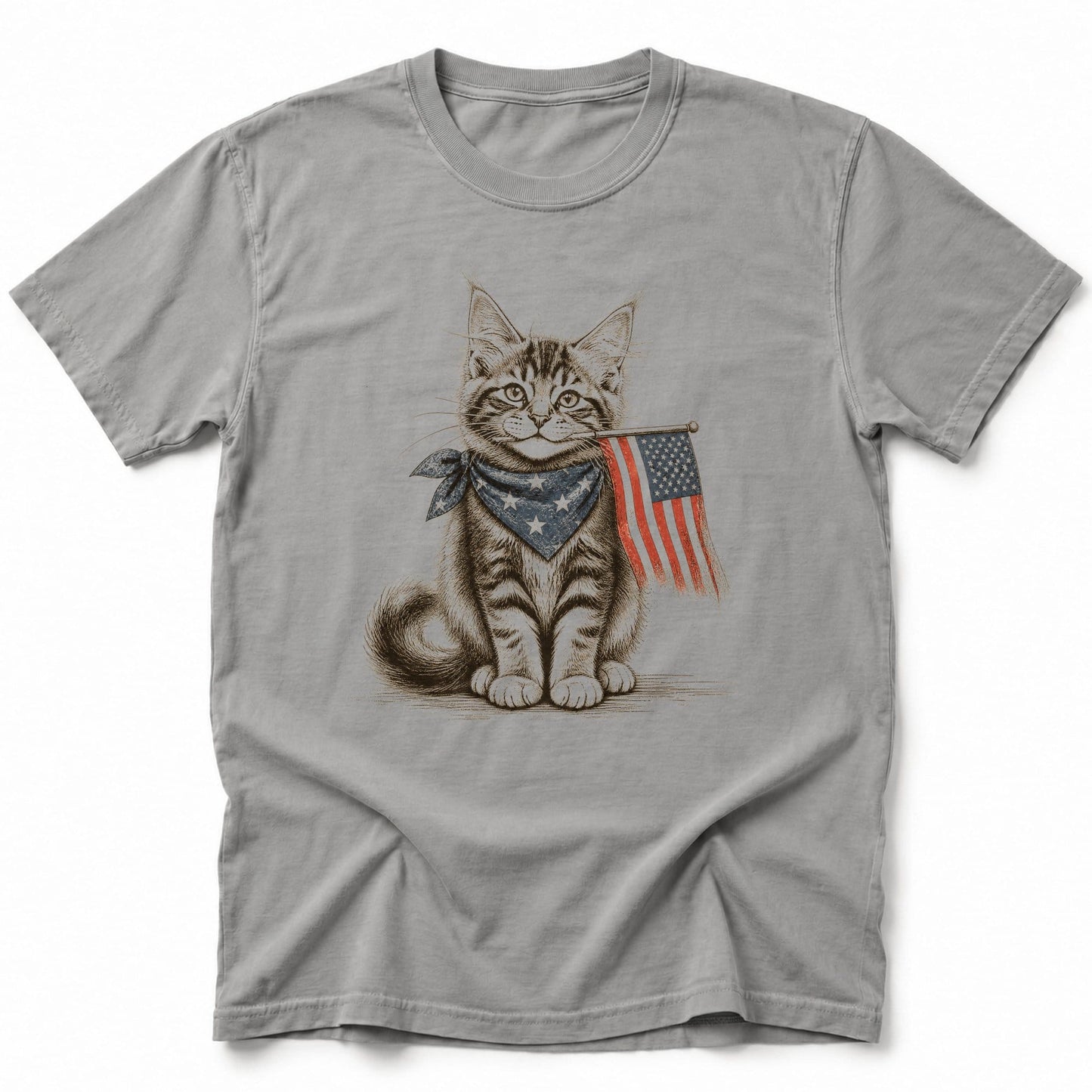 Star-Spangled Kitty T-Shirt Grey / S 25753769134708006379 T-Shirt