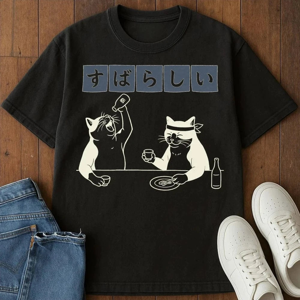 Subarashii T-Shirt  – Softest Cat Tee on Earth Black / S 22303277612103829061 T-Shirt