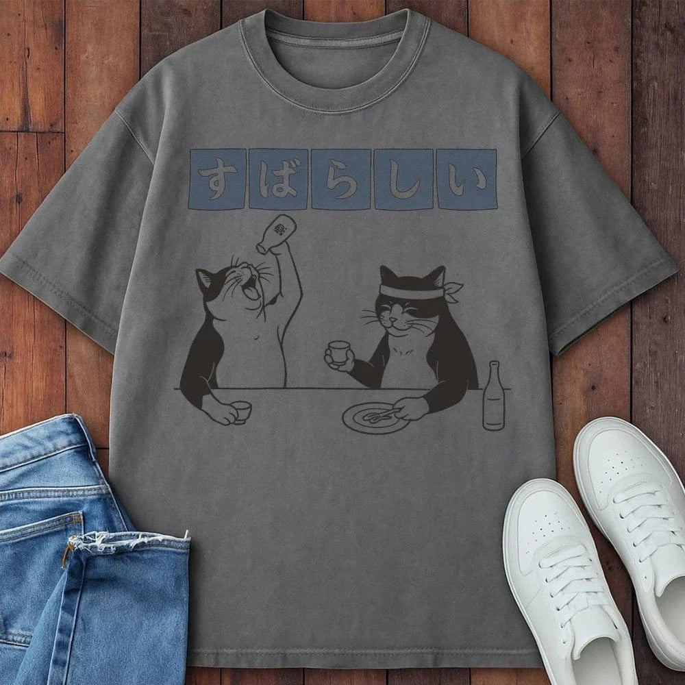 Subarashii T-Shirt  – Softest Cat Tee on Earth Grey / S 27303931814325691228 T-Shirt