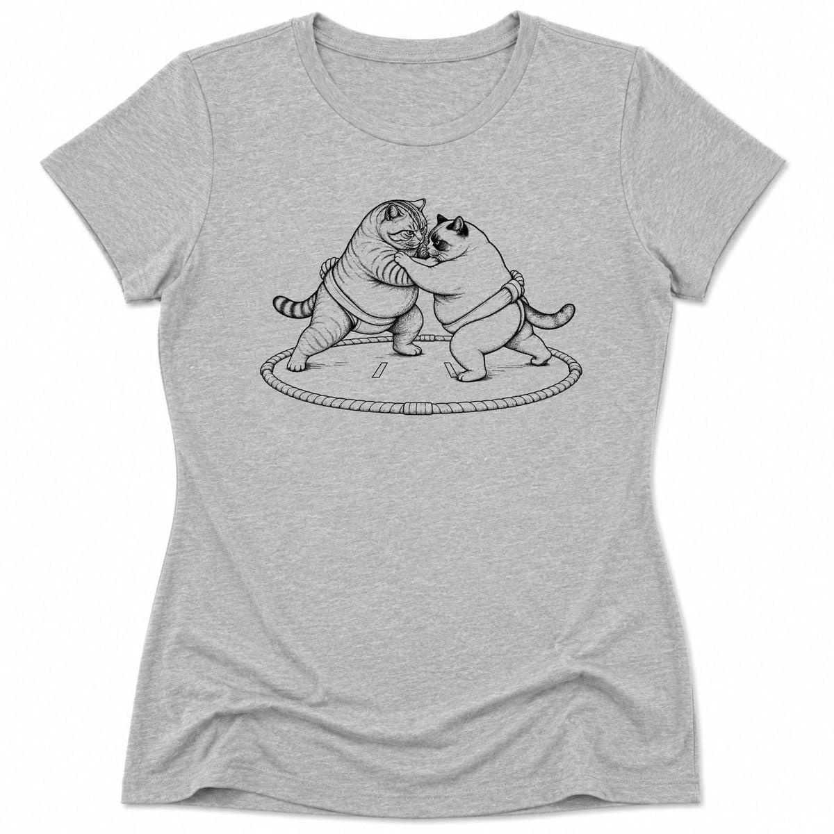 Sumo Fighters Womens Tee Athletic Heather / S 12412025065104564989 T-Shirt
