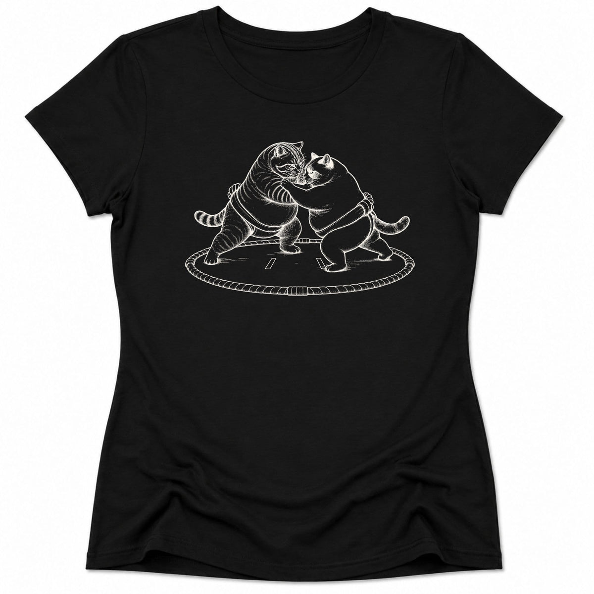 Sumo Fighters Womens Tee Black / S 30479356867401046957 T-Shirt