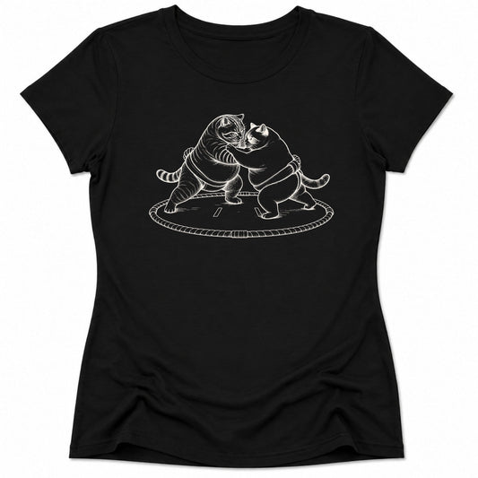 Sumo Fighters Womens Tee Black / S 30479356867401046957 T-Shirt
