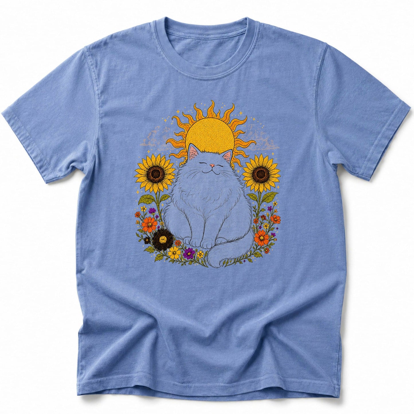 Sunny Neko T-Shirt Blue Jean / S 21382608909219880226 T-Shirt