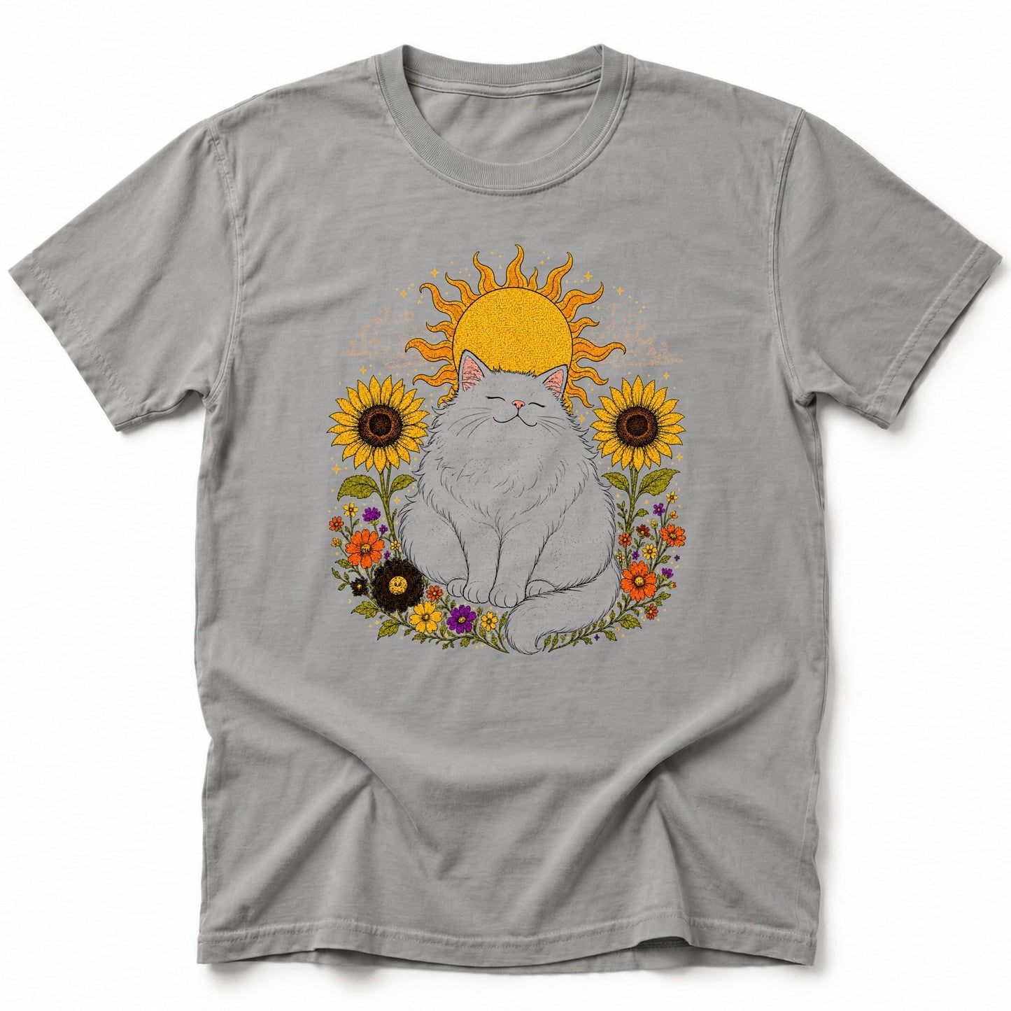 Sunny Neko T-Shirt Grey / S 87080952965904478549 T-Shirt