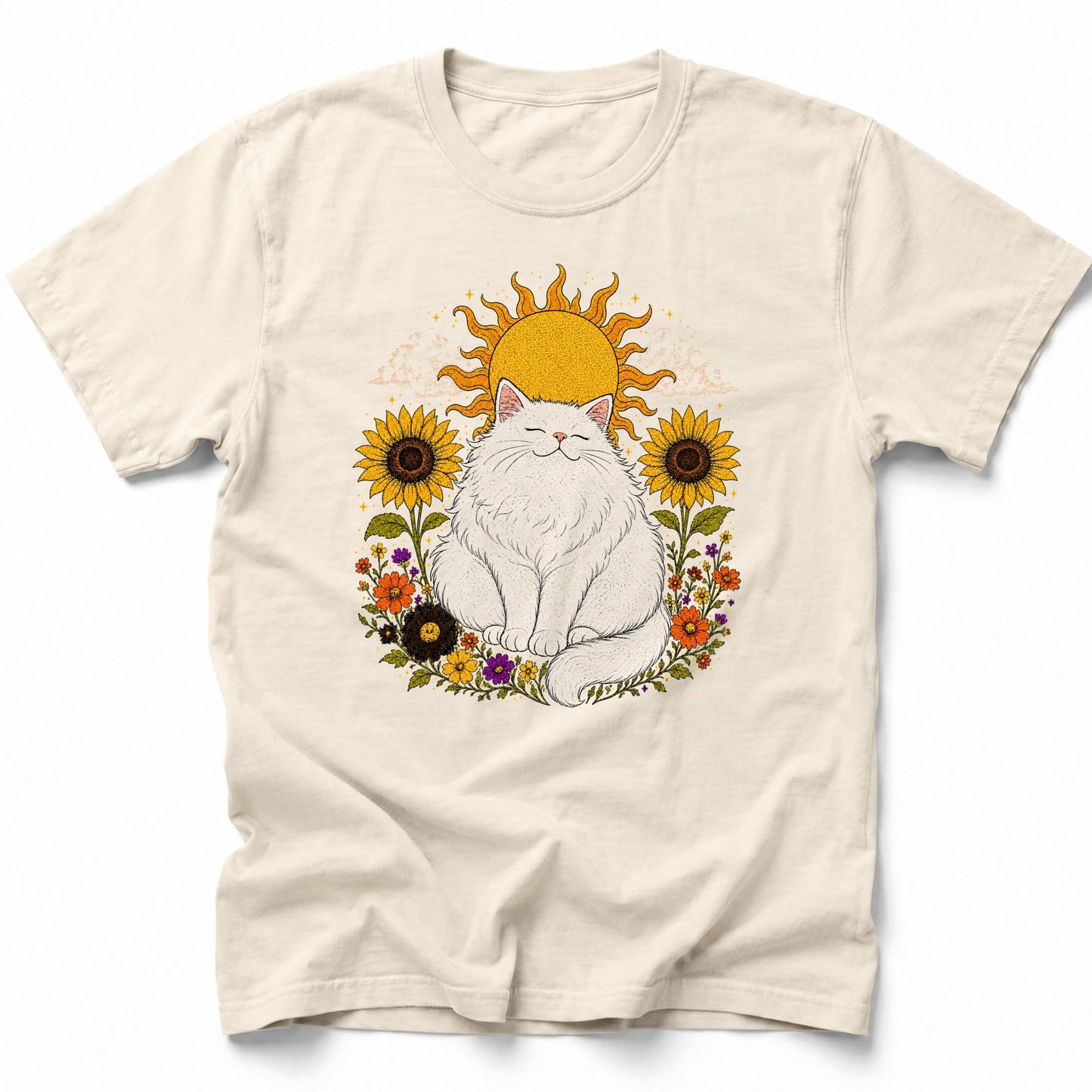 Sunny Neko T-Shirt Ivory / S 30594128853166263651 T-Shirt