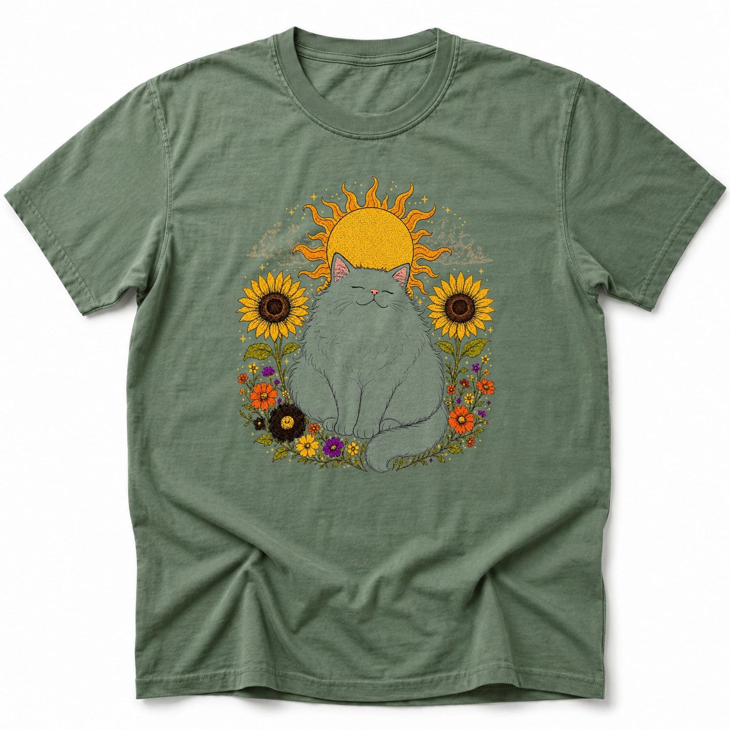 Sunny Neko T-Shirt Moss / S 17235879195035232528 T-Shirt