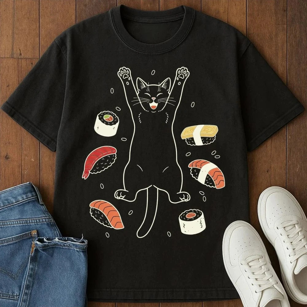 Sushi Day Joy T-Shirt Black / S 13069285805563046253 T-Shirt