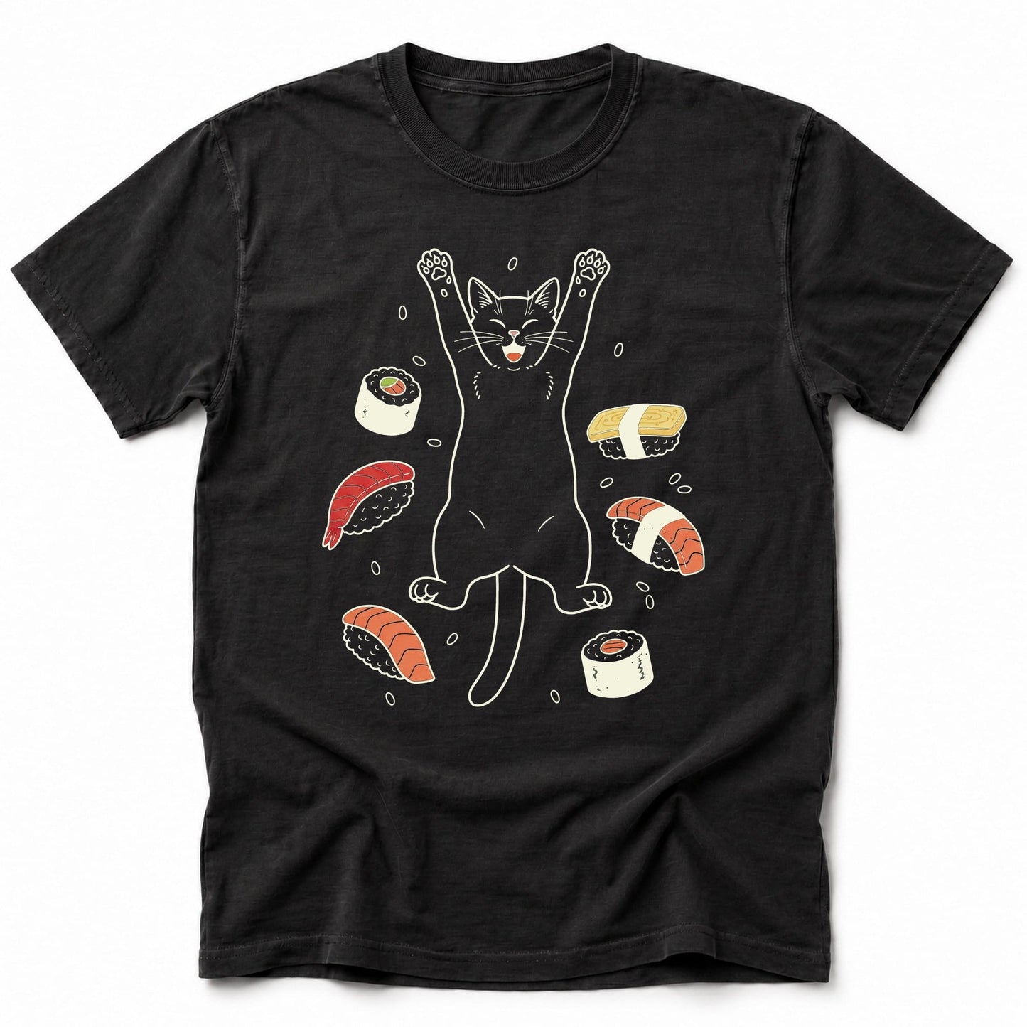 Sushi Day Joy T-Shirt Black / S 13069285805563046253 T-Shirt
